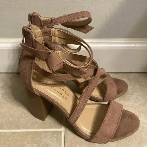 LC Lauren Conrad Walnut Women's High Heel Sandals - Picture 1 of 5